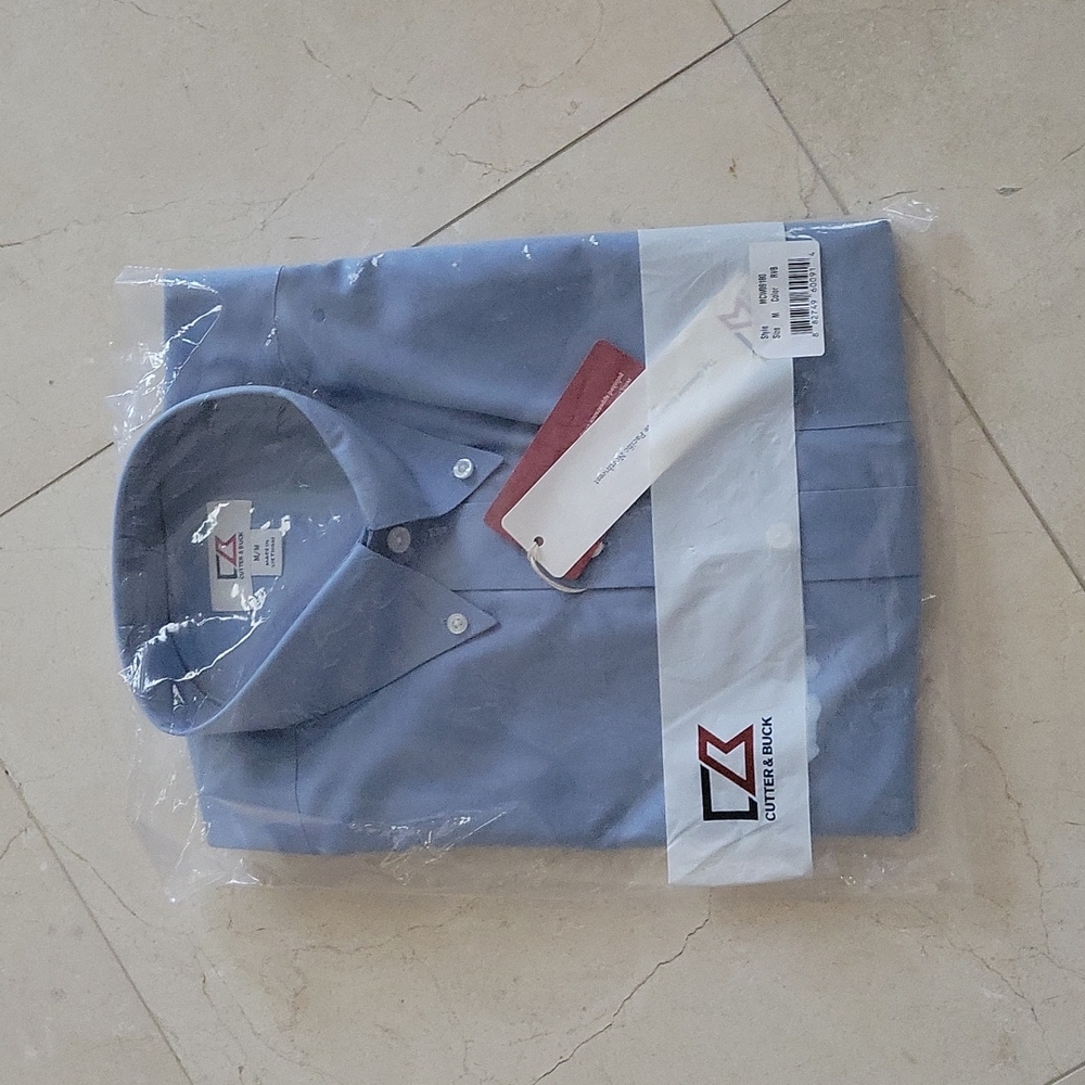 NWT Cutter & Buck Epic Easy Care Fine Twill Mens Long Sleeve Dress Shirt